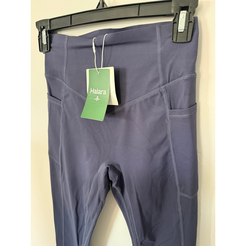 Halara UltraSculpt High Waisted Crossover Ruched Leggings Navy Blue XS NWT